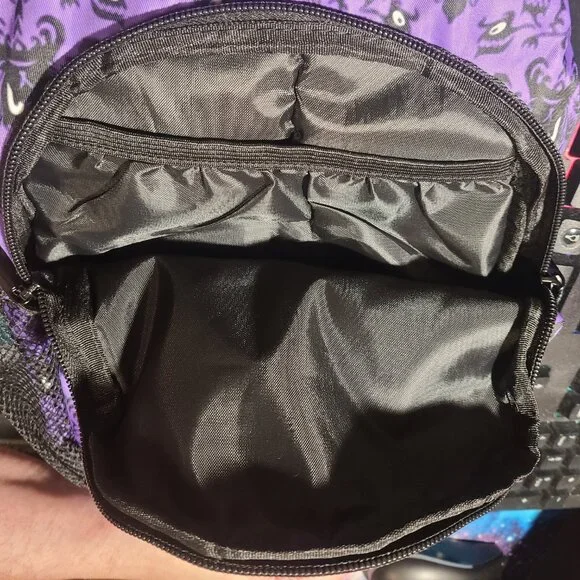 NEW! Haunted Mansion Purple Wallpaper Sling Bag Crossbody Foolish Mortal Disney - Picture 8 of 8